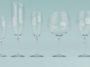 Wine glass set 3D Модель