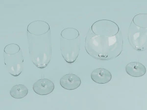 Conjunto de ta&ccedil;as de vinho Modelo 3D