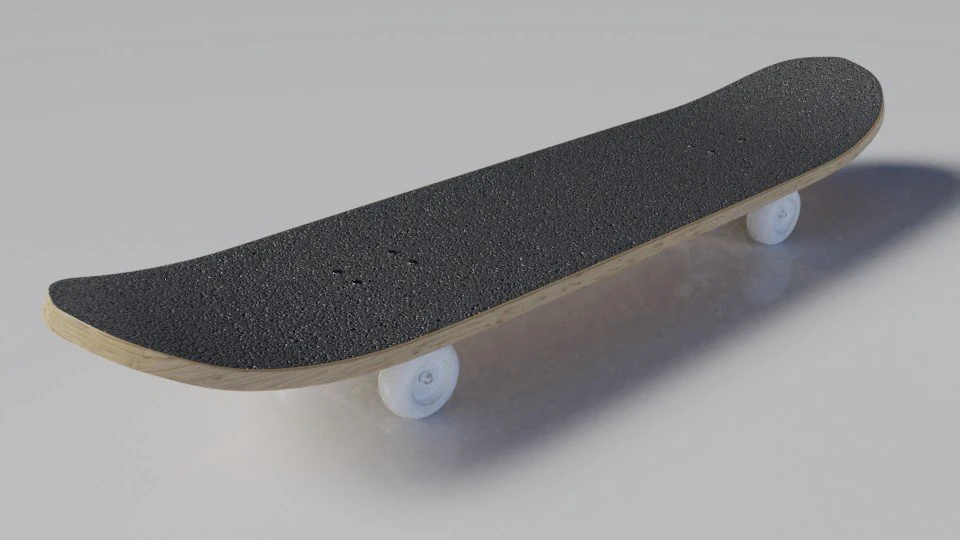 Wooden realistic Skateboard 3d 3D Model .c4d .max .obj .3ds .fbx .stl .blend 