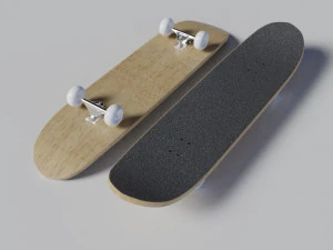 Wooden realistic Skateboard 3d 3D Model