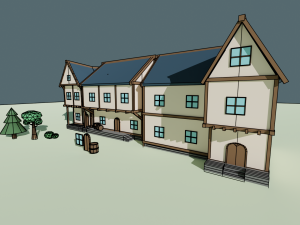Medieval house pack 3D 모델