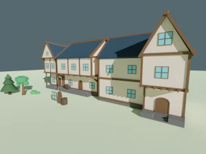 Medieval house pack 3D Model