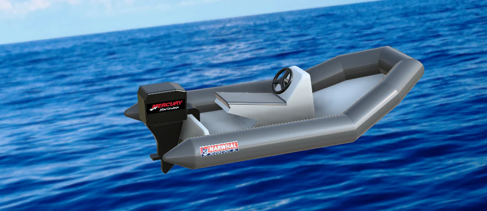 inflatable boat 3D Print Model .c4d .max .obj .3ds .fbx .stl .blend 