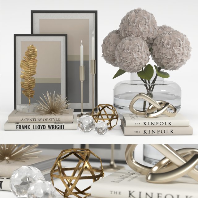 decorative set 02 3D Model .c4d .max .obj .3ds .fbx .stl .blend