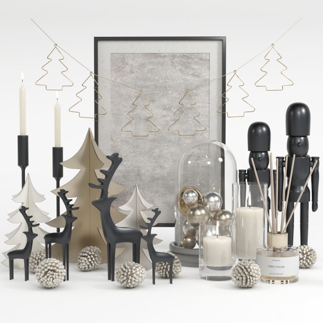 decorative set 04 - christmas decoration Modèle 3D .c4d .max .obj .3ds .fbx .stl .blend 
