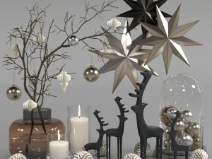 decorative set 05 - christmas decoration 3D Model