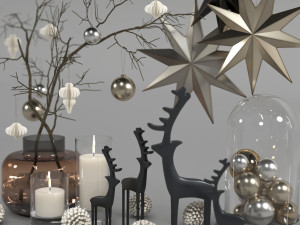 decorative set 05 - christmas decoration 3D Model