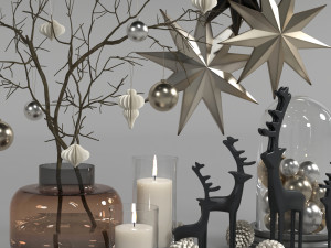decorative set 05 - christmas decoration 3D Model