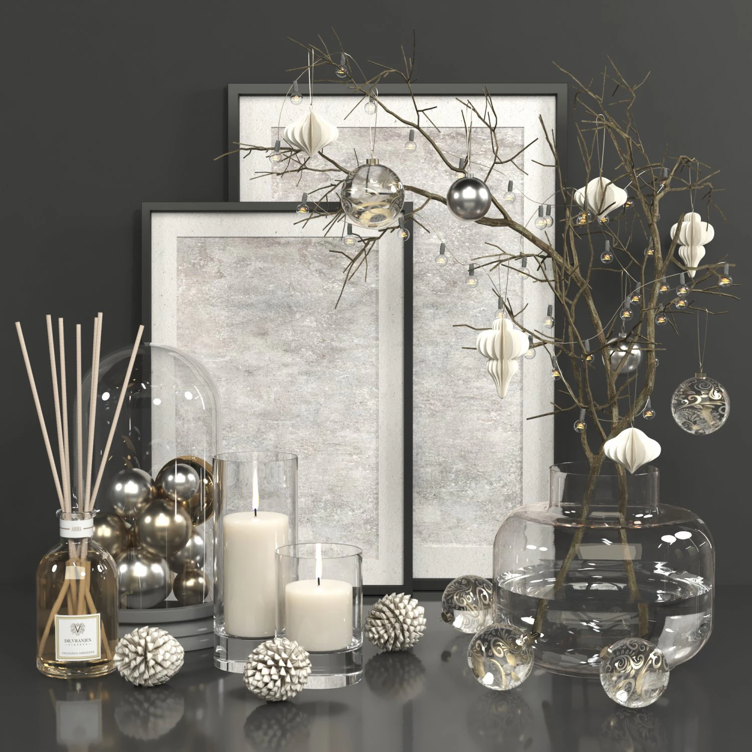 decorative set 07 - christmas decoration 3D Model .c4d .max .obj .3ds .fbx .stl .blend