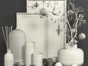 decorative set 07 - christmas decoration 3D Model