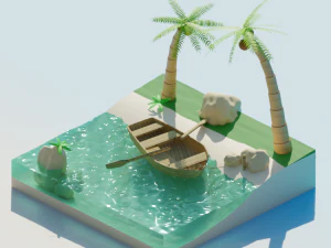 热带场景 3D 模型