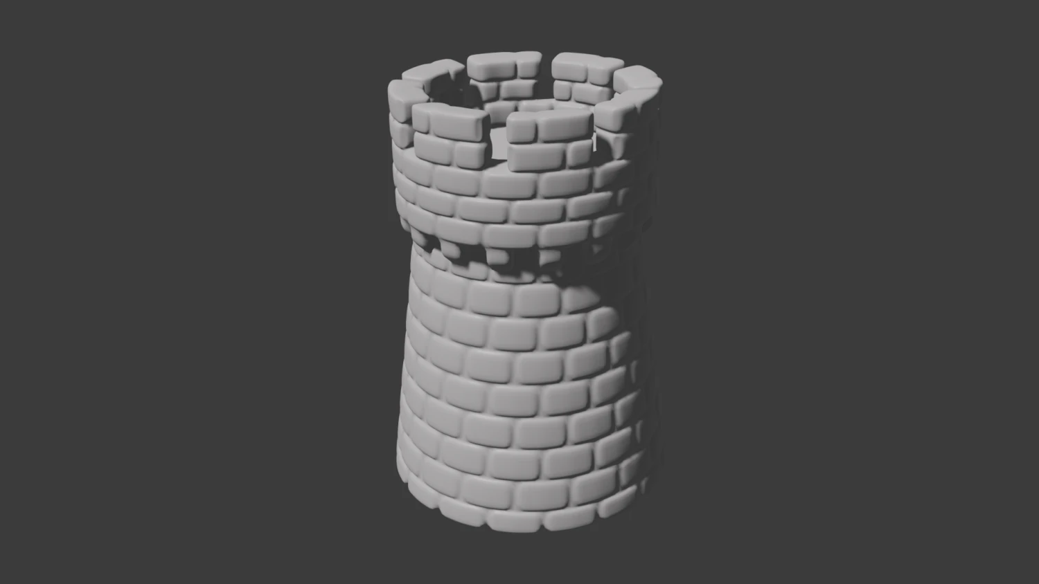 medieval castle tower for print 3D Model .c4d .max .obj .3ds .fbx .stl .blend 