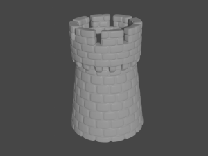 medieval castle tower for print Model 3D