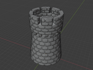 medieval castle tower for print Model 3D