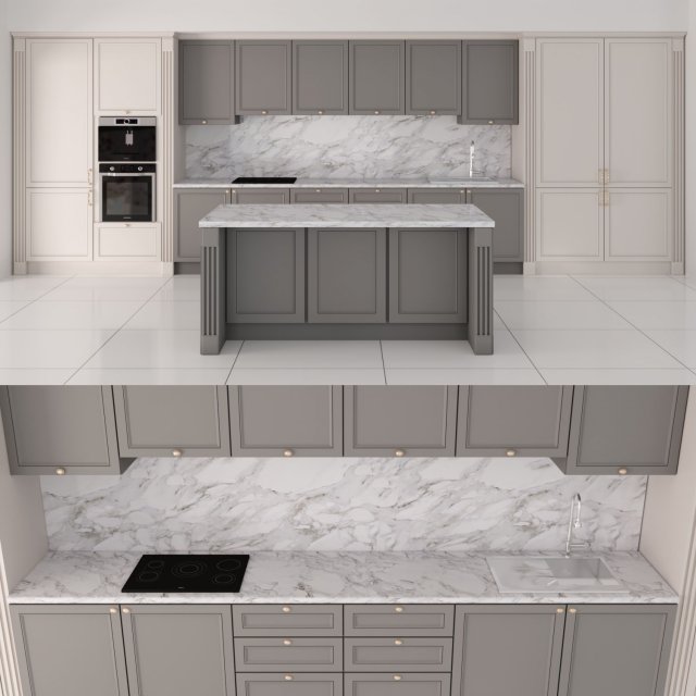kitchen-set-09 3D मॉडल .c4d .max .obj .3ds .fbx .stl .blend 