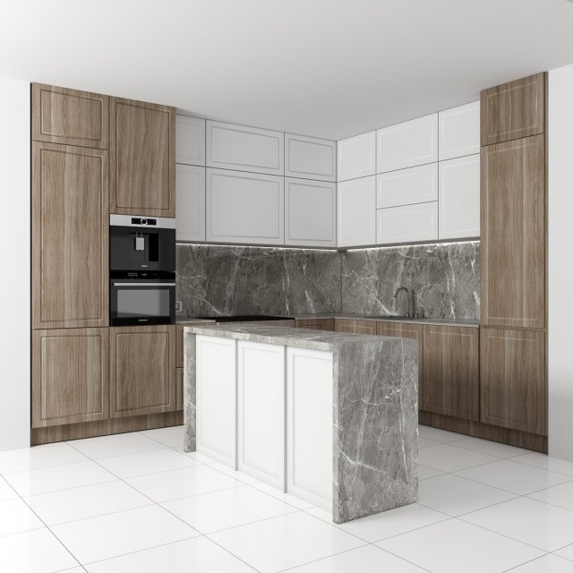 kitchen-set-016 Model 3D .c4d .max .obj .3ds .fbx .stl .blend 