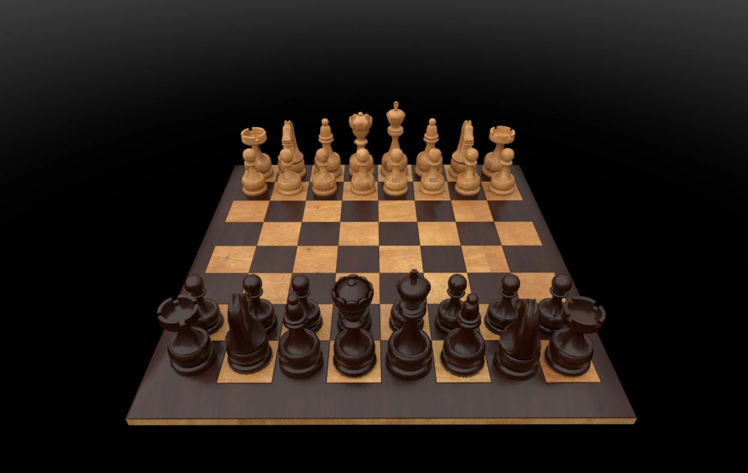 3d chess board complete set low-poly 3D Model .c4d .max .obj .3ds .fbx .stl .blend 