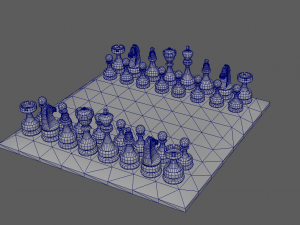 3d chess board complete set low-poly 3D Model