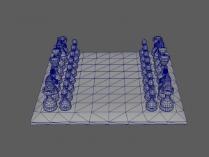 3d chess board complete set low-poly 3D Model