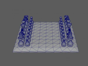 3d chess board complete set low-poly 3D Model