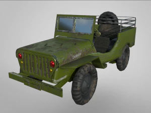 military jeep low poly model 3D Model