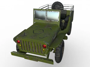 military jeep low poly model 3D Model