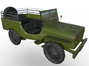 military jeep low poly model 3D Model