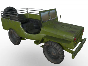 military jeep low poly model 3D Model