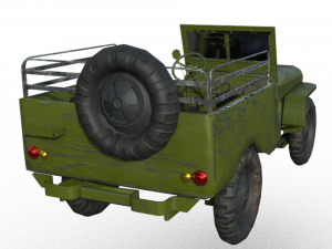 military jeep low poly model 3D Model