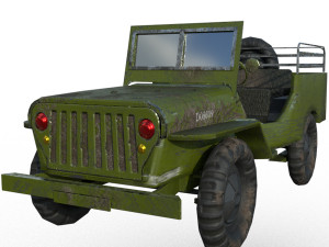 military jeep low poly model 3D Model