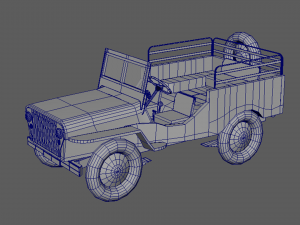 military jeep low poly model 3D Model