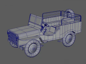 military jeep low poly model 3D Model