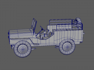 military jeep low poly model 3D Model