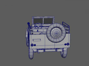 military jeep low poly model 3D Model