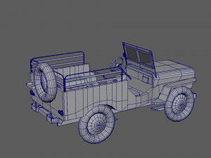 military jeep low poly model 3D Model