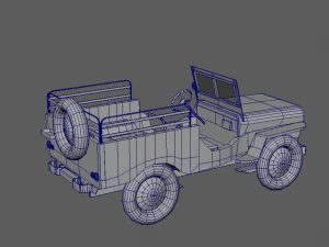 military jeep low poly model 3D Model