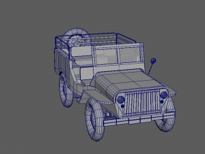 military jeep low poly model 3D Model