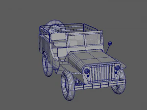 military jeep low poly model 3D Model