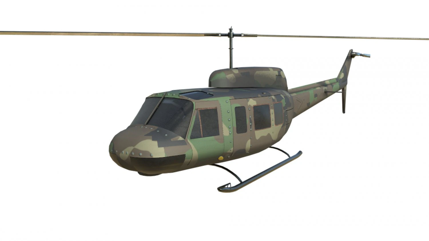 військовий вертоліт bell uh-1 ірокез 3D Модель .c4d .max .obj .3ds .fbx .stl .blend 