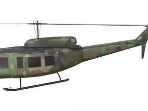 військовий вертоліт bell uh-1 ірокез 3D Модель