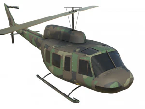 військовий вертоліт bell uh-1 ірокез 3D Модель