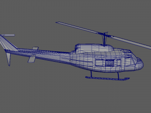 military helicopter bell uh-1 iroquois Modello 3D