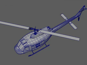 військовий вертоліт bell uh-1 ірокез 3D Модель