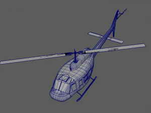 військовий вертоліт bell uh-1 ірокез 3D Модель
