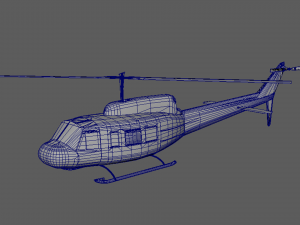 military helicopter bell uh-1 iroquois Modello 3D