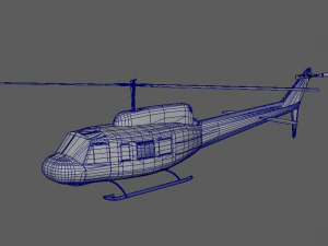 військовий вертоліт bell uh-1 ірокез 3D Модель