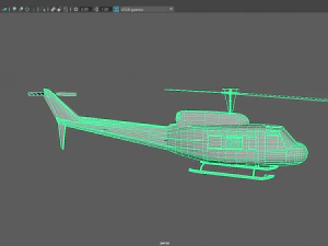 військовий вертоліт bell uh-1 ірокез 3D Модель