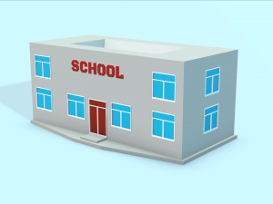 school low poly - game ready 3Dモデル