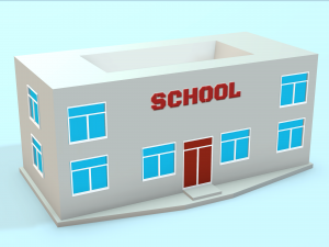 school low poly - game ready 3Dモデル