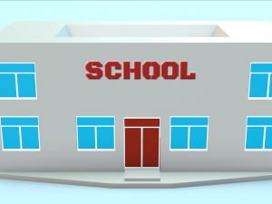 school low poly - game ready 3Dモデル